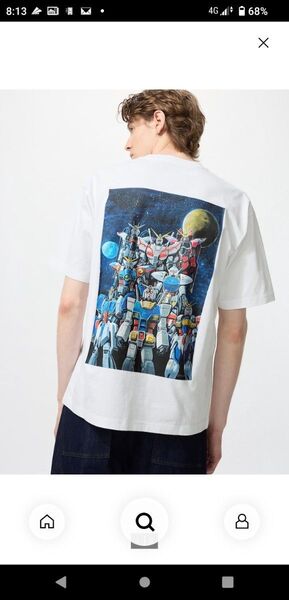 ユニクロ ガンダム 45周年 Tシャツ ホワイト XL