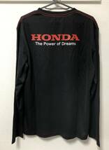 未使用品 HONDA RACHING ホンダレーシング ビッグロゴ 長袖Tシャツ ロンT サイズL 黒_画像2