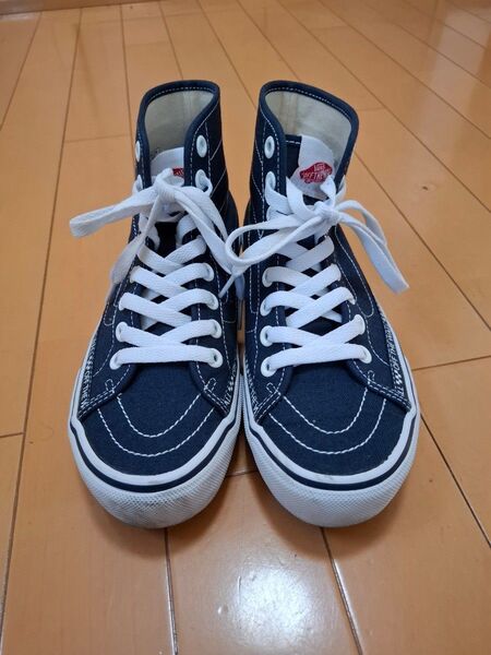 VANS ハイカットスニーカー ネイビー【23cm】美品