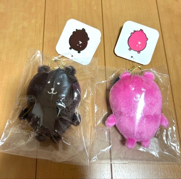 ナガノキャラクターズ ナガノ カラーなナガノのくま マスコット ショッキングピンク ダークブラウン セット タグ付 未開封