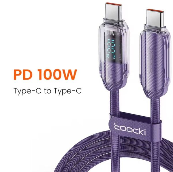 Toocki Type-C to C 100W対応ディスプレイ充電ケーブル 1m