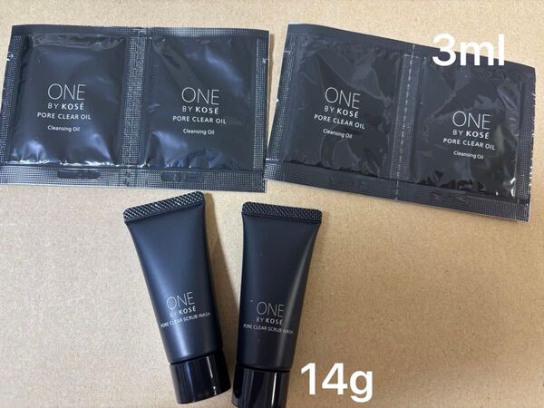 ONE BY KOSE ポアクリア スクラブ ウォッシュ ポアクリア オイル 洗顔料&メイク落とし お試し コーセー サンプル