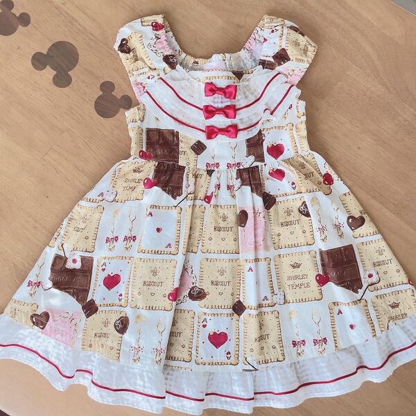 100cm シャーリーテンプル チョコビスケットクッキー柄 ワンピース
