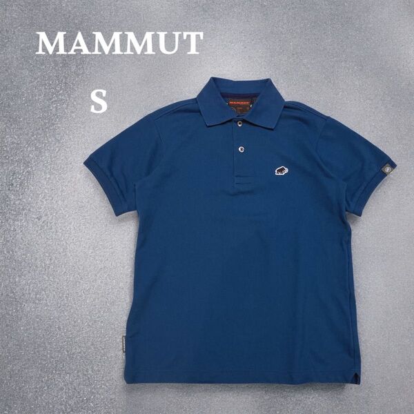 美品 MAMMUT マムート アウトドア ポロシャツ クールマックス ブルー カジュアル メンズ アウトドア 半袖ポロシャツ