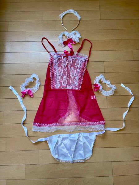 セクシーコスプレメイド風ベビードール キャミソール ルームウェア ベビードール 赤