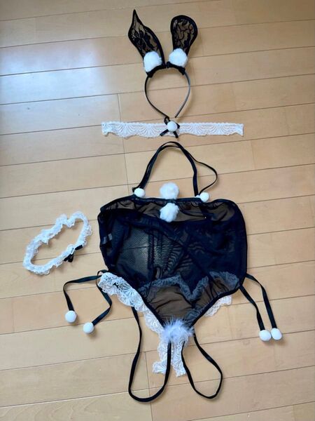 セクシーコスプレバニーガールハイレグレオタードオープンクロッチメッシュボディ素材オープンおしり ランジェリー 夜コスプレ