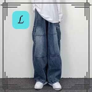 【即購入歓迎】ワイドパンツ デニム ジーパン シンプル ストリート カジュアル ユニセックス オールシーズン
