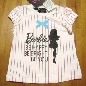 *送料無料*新品*95*Barbie*半袖Tシャツ*ピンクストライプ*バービー*パフスリーブ*