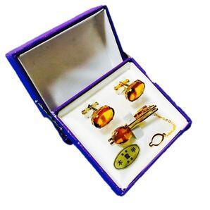 極美品 稀少☆☆☆本鼈甲 カフス ネクタイピンSET