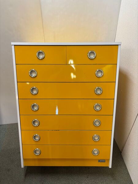 昭和レトロポップ家具 当時物 ヴィンテージチェスト 整理タンス カラフルタンス