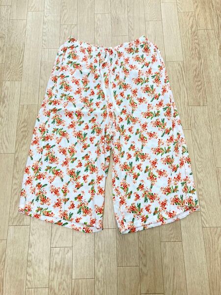 ユニクロ 花柄 ステテコ 七分丈パンツ 薄手 Lサイズ