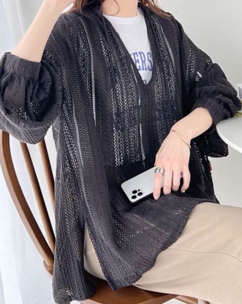 Javaジャバコラ レース編みカフタンプルオーバー 2way タグ付き