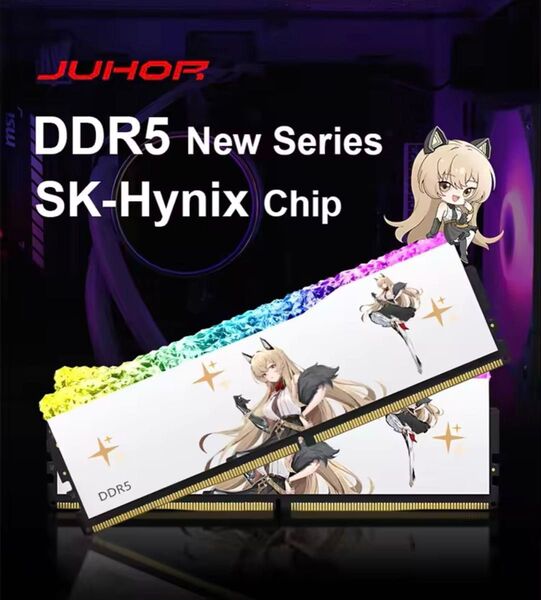 新品 未開封 JUHOR 16GB×2枚 DDR5-6800 ホワイト 32GB RGB メモリ