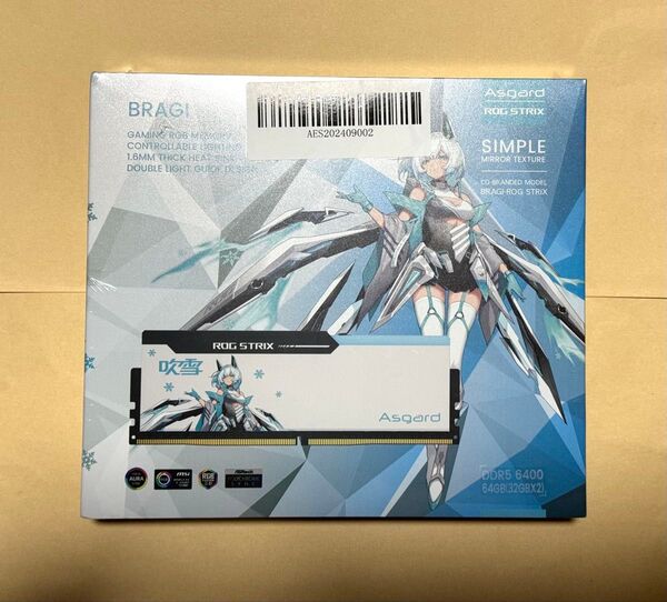 新品 未開封 Asgard ROG STRIX 吹雪 メモリ 64GB ( 32GB×2枚 ) DDR5-6400 RAM