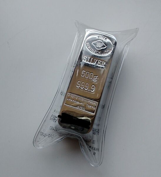 (アプリ限定クーポン利用で5,000円off)純銀 SILVER インゴット 500g