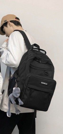 大容量 リュック 女の子通勤通学学生 男女兼用カジュアルバッグリュック ブラック