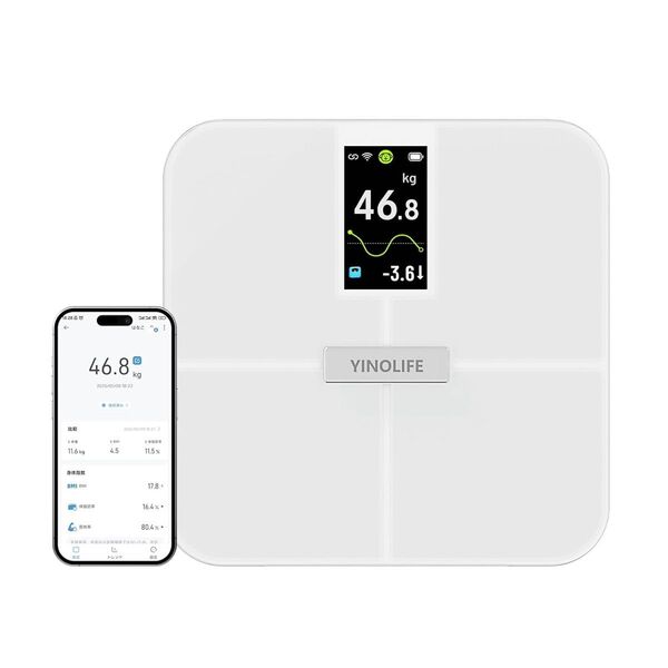 YINOLIFE 体重計 体組成計 FI2428LBF スマホ連動 体脂肪計 WiFi通信機能 ITO技術