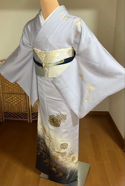 4点フルセット 正絹訪問着 袋帯 帯揚げ 帯締め