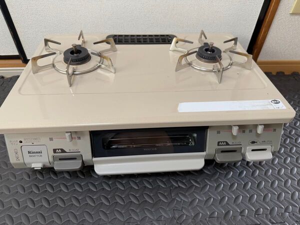 リンナイガスコンロ LP用17年製!グリル綺麗RT64JH 2本電池付き 上面キラキラ