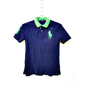 05[ used ]* Polo bai Ralph Lauren Polo by Ralph Lauren polo-shirt cut and sewn embroidery Logo short sleeves navy blue navy free shipping 