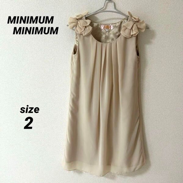 MINIMUM MINIMUM ミニマムミニマム ベージュ ノースリーブ ワンピース 膝丈 M