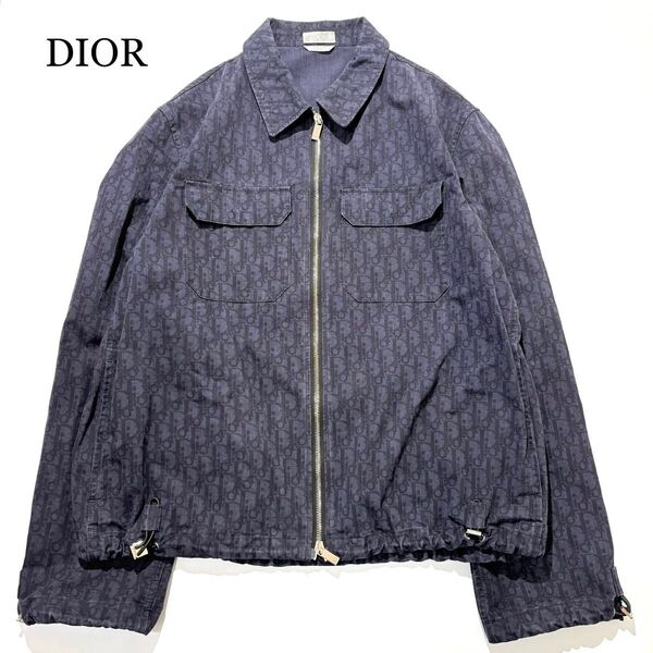 【美品】Dior Homme ジャケット オブリーク デニム調 ネイビー 52