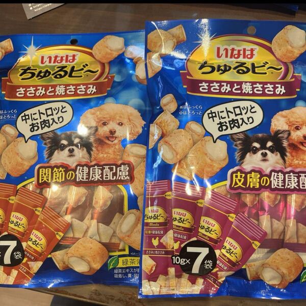 犬用 いなば ちゅるビー 関節の健康配慮 3袋皮膚の健康配慮3袋計14袋