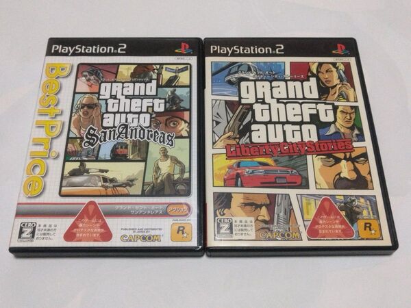 【PS2】 グランド・セフト・オート サンアンドレアス & リバティーシティ・ストーリーズ 2本セット 地図有