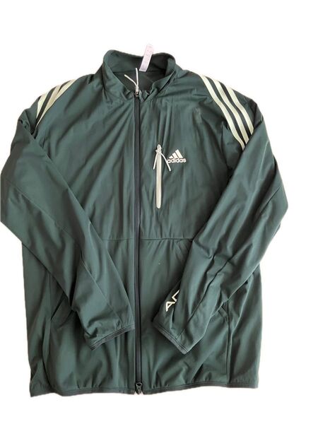 adidas ゴルフ ウェア ジップアップジャケット 深緑 メンズ