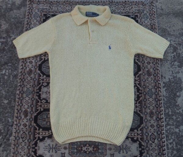 90s00s polo ralphlauren 半袖ニットポロシャツ シルク素材