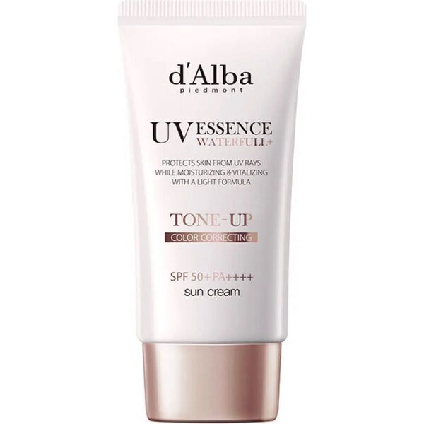 未使用d'Alba UV ESSENCE WATERFULL+トーンアップサンクリーム 日焼け止め ピンク 化粧下地