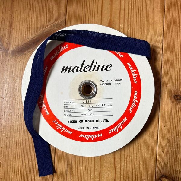 mateline サイズ11 ウール100% ネイビー日本製 30m中使いかけ