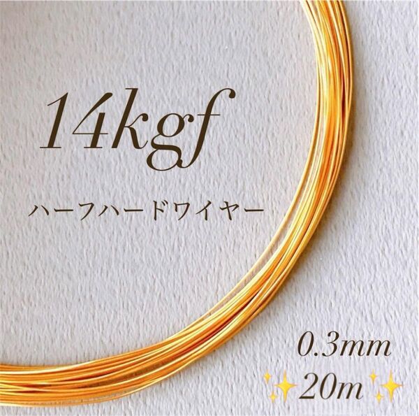 高品質 14kgf 0.3mm ハーフハードワイヤー 20m ハンドメイド 金具 パーツ