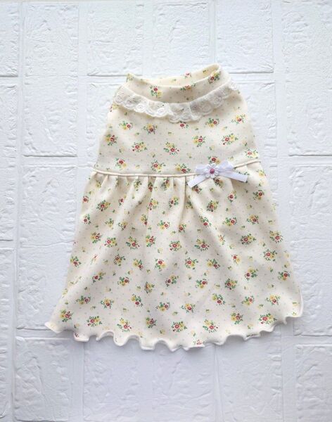 犬服ハンドメイド Flowerワンピース S