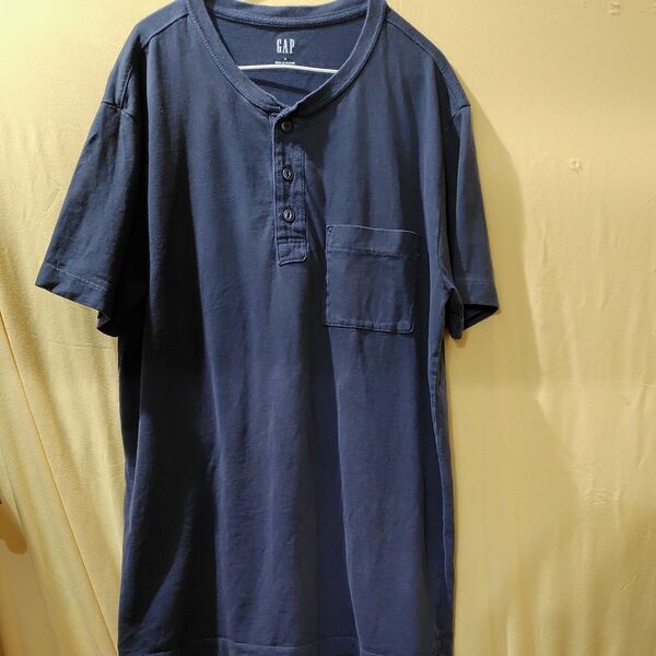 GAP ヘンリーネックTシャツ ネイビー L Sサイズ