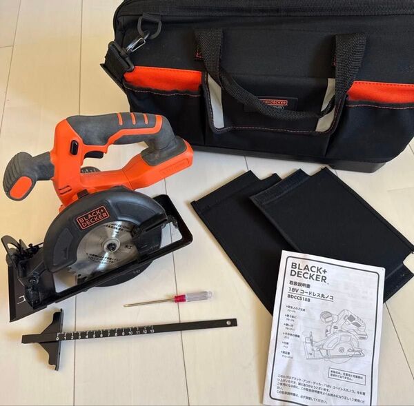 BLACK+ DECKER 18V コードレス丸ノコ BDCCS18B+バック