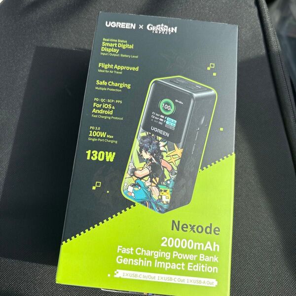 新品未開封!UGREEN モバイルバッテリー Nexode 130W 20000mAh 原神モデル UGR-BY-000014