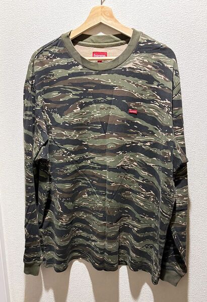 Supreme 21SS Small Box L/S 長袖Tシャツ Tiger Camo カモフラ ロンT 迷彩 L