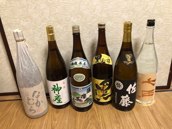 1.8L焼酎6本セット 天山酒造 七田 佐藤黒麹 大口酒造 黒伊佐錦 村尾酒造 薩摩茶屋 尾込商店 酉泉 神座 中村酒造 なかむら