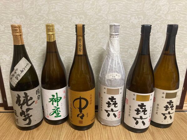 1.8L焼酎6本セット 黒木本店 芋焼酎 きろく 六 無濾過 大麦焼酎中々 尾込商店 酉泉 神座 国分 純芋 醸酎 一升瓶