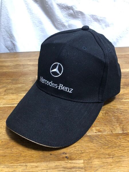 Mercedes-Benz メルセデスベンツ 黒地 白刺繍 帽子 野球帽 キャップ 販促品 サイズ調整可能