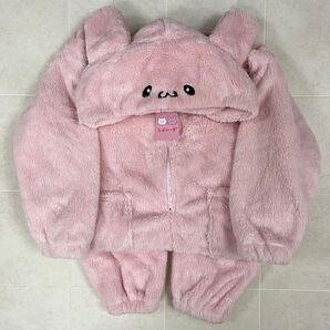 らぶいーず ぴょんちー ドン・キホーテ限定 ボアつなぎ コンビネゾン 着ぐるみ なりきり パジャマ ルームウェア ピンク M