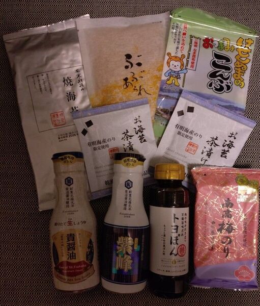 食品おまとめ 醤油 生しょうゆ 黒ポン酢 トヨぽん トヨニシファーム 焼き海苔 焼のり おつまみこんぶ お茶漬け ぶぶあられ