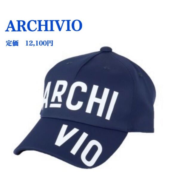 新品【archivio】アルチビオ ゴルフ 防水 ロゴ キャップ ネイビー