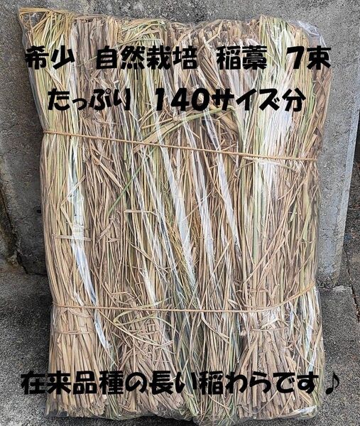 稲藁7束 無農薬 無肥料 自然栽培 はざかけ 天日干し 敷藁 藁マルチ 奈良県産