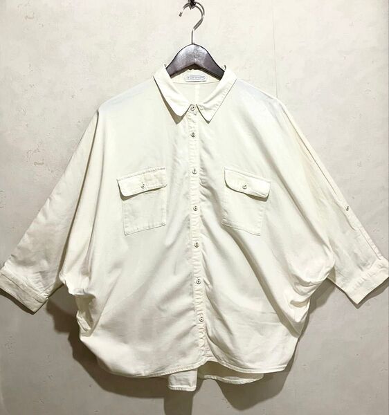 E hyphen world gallery イーハイフンワールドギャラリー ドルマンスリーブシャツ Fサイズ オフホワイト 長袖