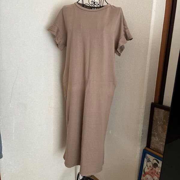 Tシャツワンピース ブラウン部屋着