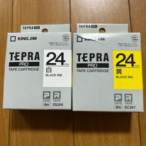 テプラ PRO テープカートリッジ SS24K 白黄