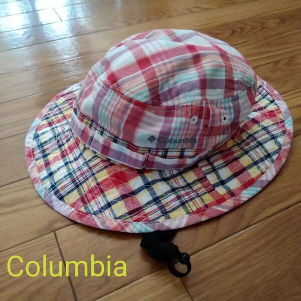 Columbia コロンビア 帽子 チェック コットン ハット アウトドア キャンプ 登山 女子 女の子