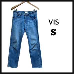 美品【VIS ビス】テーパードデニムパンツ S